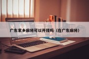 广东家乡麻将可以开挂吗（在广东麻将）