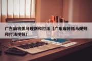广东麻将抓马规则和打法（广东麻将抓马规则和打法视频）