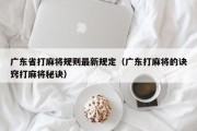广东省打麻将规则最新规定（广东打麻将的诀窍打麻将秘诀）