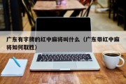 广东有字牌的红中麻将叫什么（广东带红中麻将如何取胜）