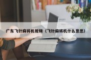广东飞针麻将机视频（飞针麻将机什么意思）