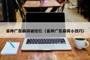 雀神广东麻将被抢杠（雀神广东麻将小技巧）
