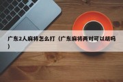 广东2人麻将怎么打（广东麻将两对可以胡吗）