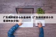 广东麻将解说小白是谁啊（广东麻将解说小白是谁啊多少钱）