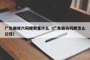 广东麻将六码规则是什么（广东麻将码牌怎么记住）