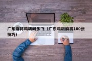 广东麻将鸡胡叫多飞（广东鸡胡麻将100张技巧）