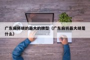 广东麻将胡的最大的牌型（广东麻将最大胡是什么）