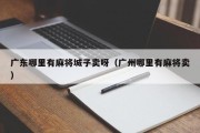 广东哪里有麻将城子卖呀（广州哪里有麻将卖）